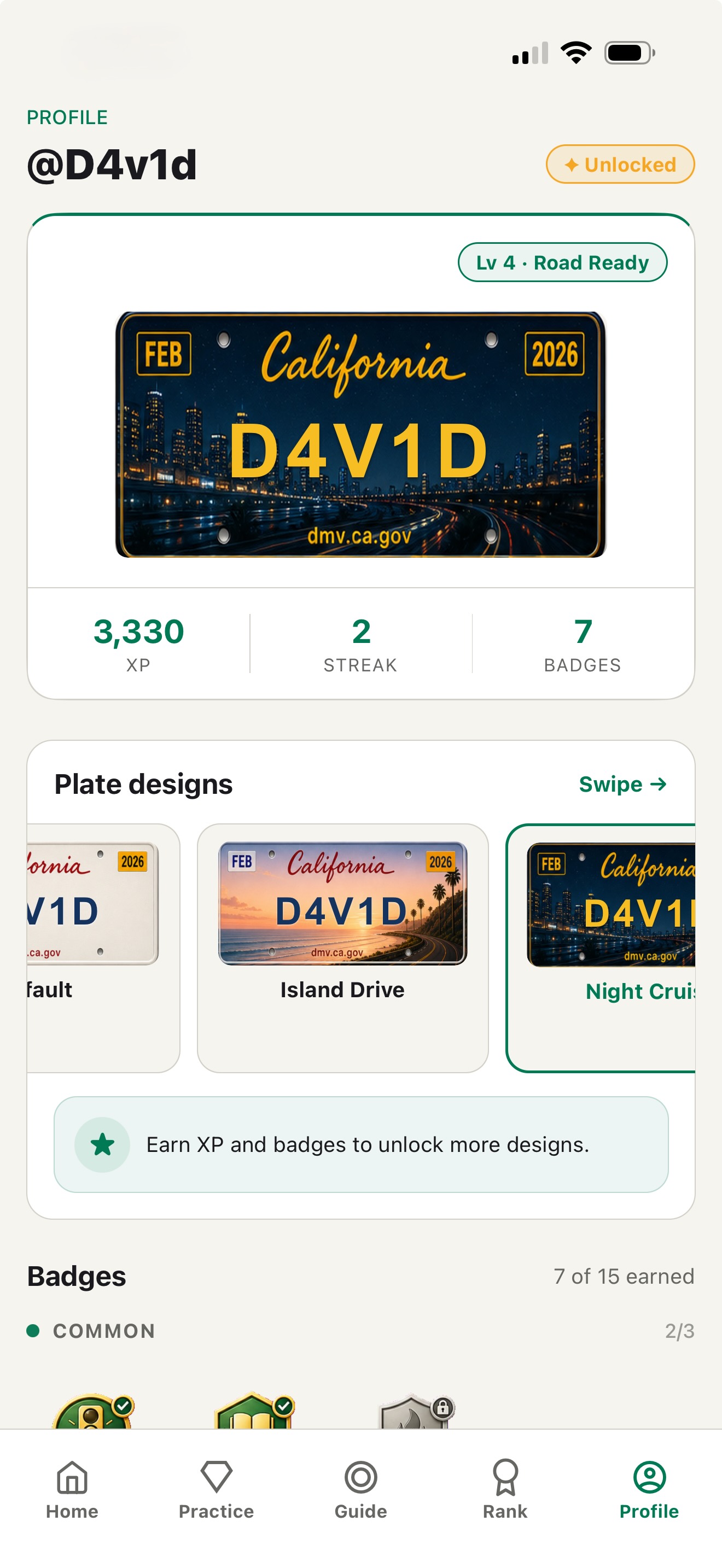 Perfil y placas
